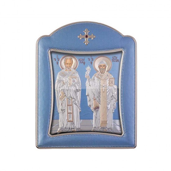 Αγιος Σπυρίδων και Άγιος Νικόλαος με Μοντέρνο Κανονικό Στεφάνι και Τζάμι