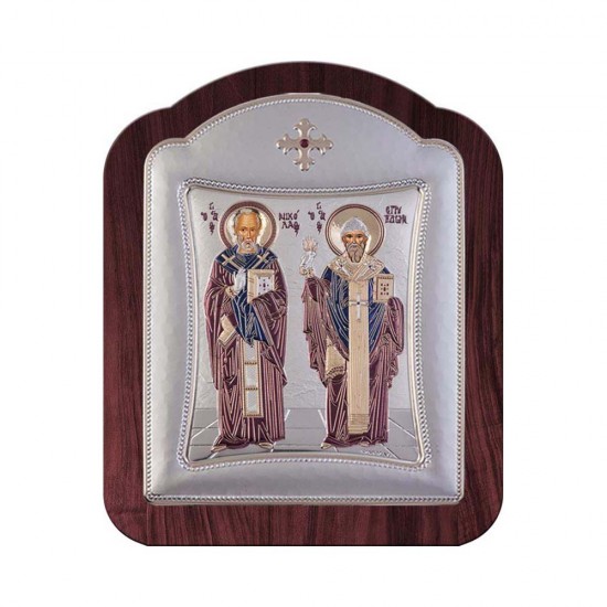 Αγιος Σπυρίδων και Άγιος Νικόλαος με Μοντέρνο Κανονικό Στεφάνι