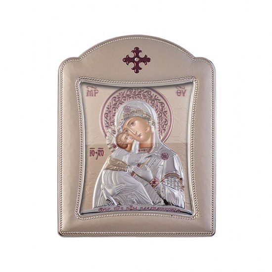 Παναγία Βλαδιμίρκα με Μοντέρνο Κανονικό Στεφάνι και Τζάμι