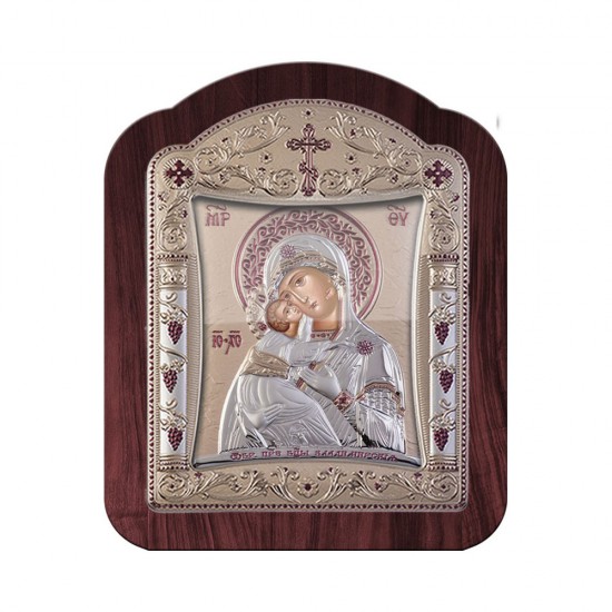 Παναγία Βλαδιμίρκα με Κλασικό Κανονικό Στεφάνι και Τζάμι