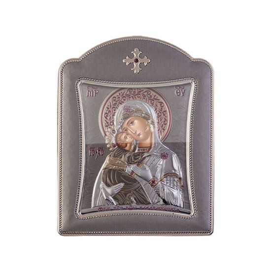 Παναγία Βλαδιμίρκα με Μοντέρνο Κανονικό Στεφάνι και Τζάμι