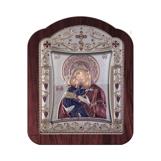 Παναγία Βλαδιμίρκα με Κλασικό Κανονικό Στεφάνι και Τζάμι