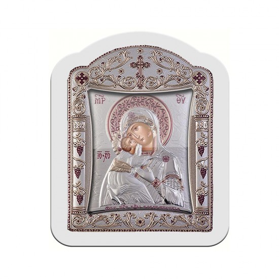 Παναγία Βλαδιμίρκα με Κλασικό Κανονικό Στεφάνι και Τζάμι