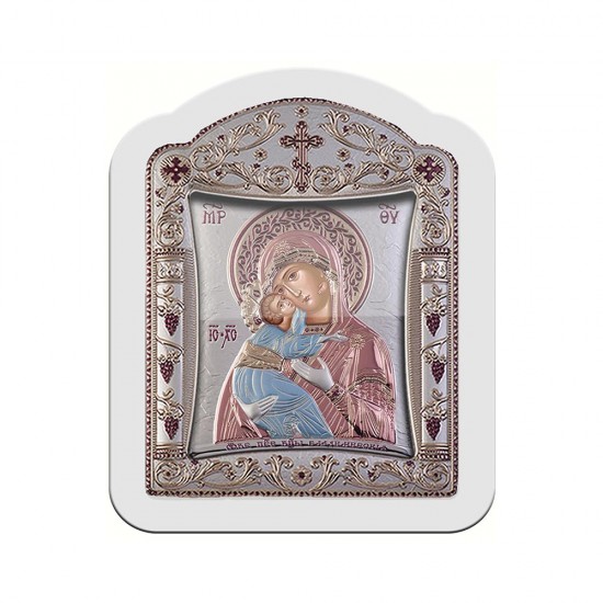 Παναγία Βλαδιμίρκα με Κλασικό Κανονικό Στεφάνι και Τζάμι