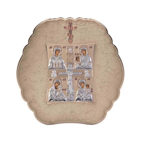 Μητρότητα με Μοντέρνο Στρογγυλό Στεφάνι