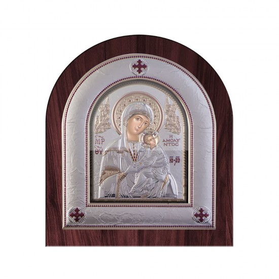 Παναγία Αμόλυντος με Μοντέρνο Κανονικό Στεφάνι και Τζάμι