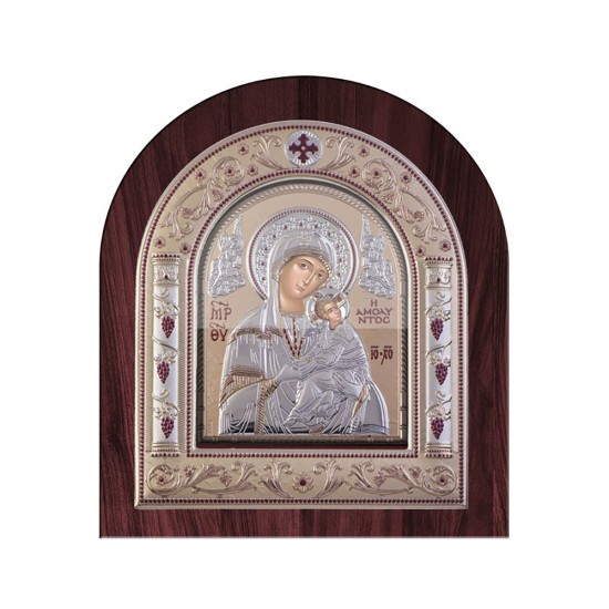 Παναγία Αμόλυντος με Κλασικό Κανονικό Στεφάνι και Τζάμι