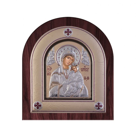 Παναγία Αμόλυντος με Μοντέρνο Κανονικό Στεφάνι και Τζάμι