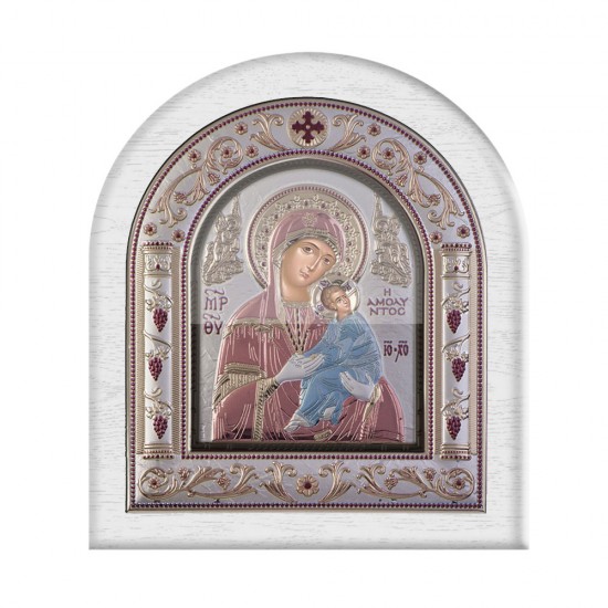 Παναγία Αμόλυντος με Μοντέρνο Κανονικό Στεφάνι και Τζάμι