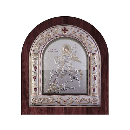 Αγιος Δημήτριος με Κλασικό Κανονικό Στεφάνι και Τζάμι