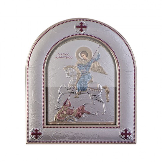 Αγιος Δημήτριος με Μοντέρνο Κανονικό Στεφάνι και Τζάμι