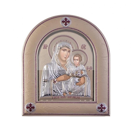 Παναγία Ιεροσολυμίτισσα με Μοντέρνο Κανονικό Στεφάνι και Τζάμι