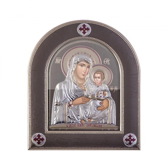 Παναγία Ιεροσολυμίτισσα με Μοντέρνο Κανονικό Στεφάνι και Τζάμι