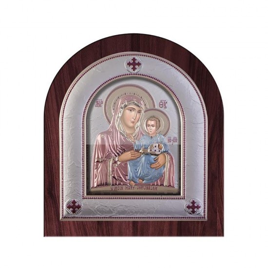 Παναγία Ιεροσολυμίτισσα με Μοντέρνο Κανονικό Στεφάνι και Τζάμι