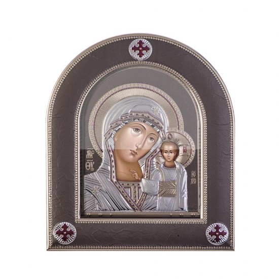 Παναγία Καζάνσκα με Μοντέρνο Κανονικό Στεφάνι και Τζάμι