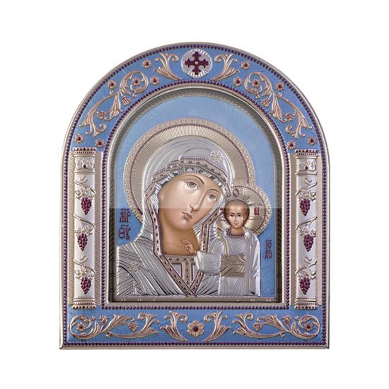 Παναγία Καζάνσκα με Κλασικό Κανονικό Στεφάνι και Τζάμι