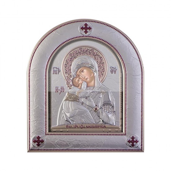 Παναγία Βλαδιμίρκα με Μοντέρνο Κανονικό Στεφάνι και Τζάμι