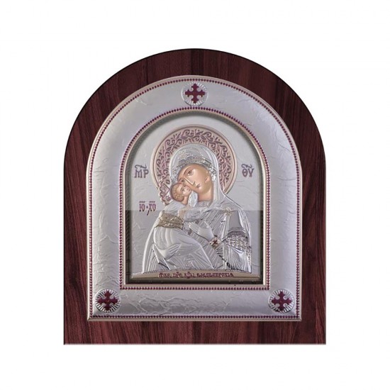 Παναγία Βλαδιμίρκα με Μοντέρνο Κανονικό Στεφάνι και Τζάμι