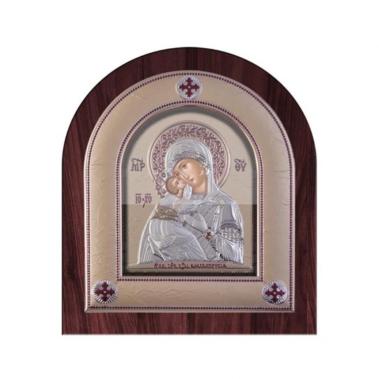 Παναγία Βλαδιμίρκα με Μοντέρνο Κανονικό Στεφάνι και Τζάμι