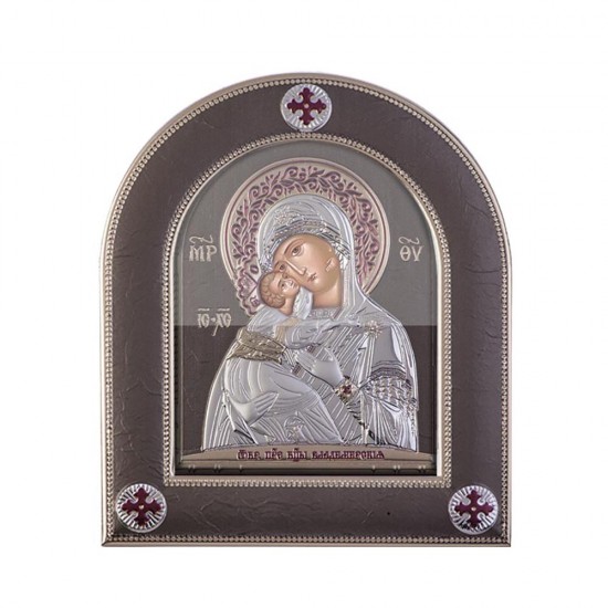 Παναγία Βλαδιμίρκα με Μοντέρνο Κανονικό Στεφάνι και Τζάμι