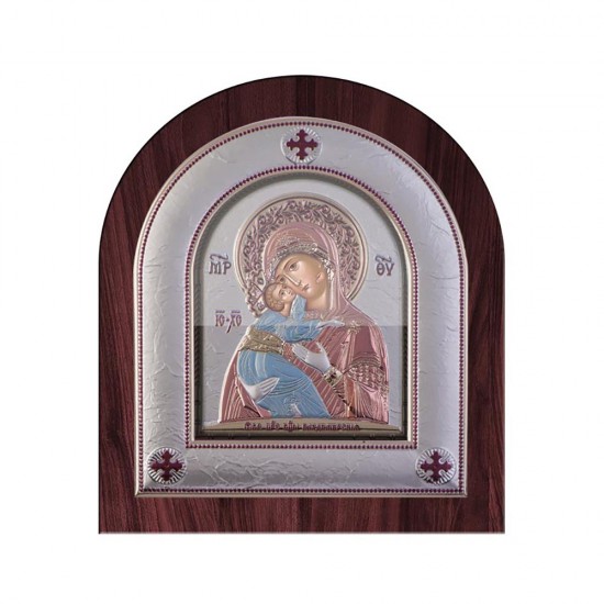 Παναγία Βλαδιμίρκα με Μοντέρνο Κανονικό Στεφάνι και Τζάμι