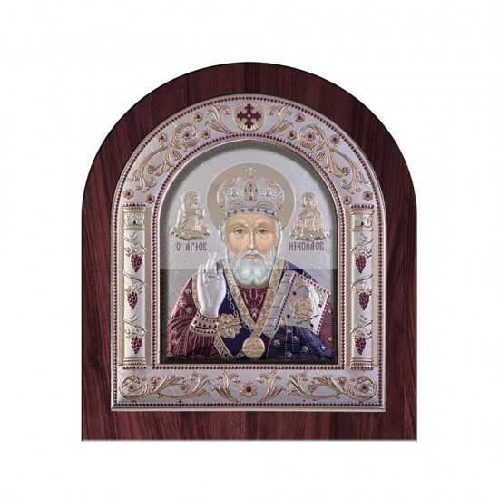 Αγιος Νικόλαος με Κλασικό Κανονικό Στεφάνι και Τζάμι