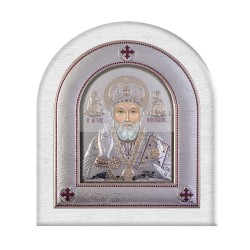 Αγιος Νικόλαος με Μοντέρνο Κανονικό Στεφάνι και Τζάμι