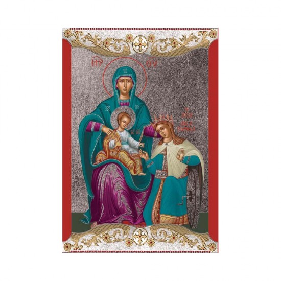 Αγία Αικατερίνη Κανονική Μεταξοτυπία με Vingage Στεφάνι