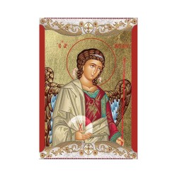 Αρχάγγελος Μιχαήλ Κανονική Μεταξοτυπία με Vingage Στεφάνι