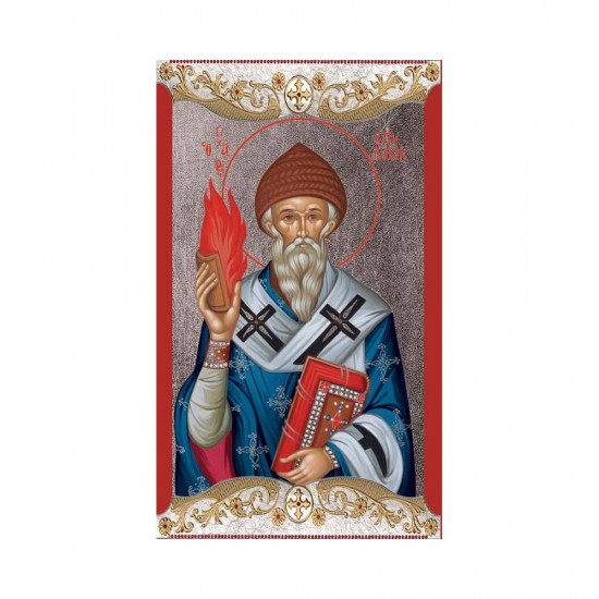 Αγιος Σπυρίδων Κανονική Μεταξοτυπία με Vingage Στεφάνι