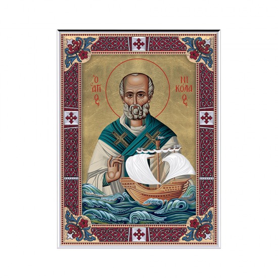 Αγιος Νικόλαος με Κλασικό Κανονικό Στεφάνι