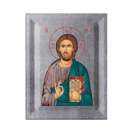 Χριστός Κανονική Μεταξοτυπία σε Ένσκαπτο Ξύλο