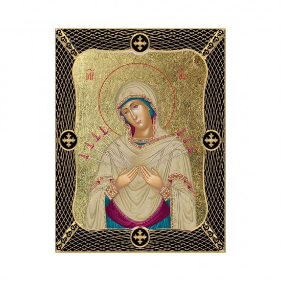 Παναγία Επτάσπαθη Κανονική Μεταξοτυπία με Πλέγμα Στεφάνι