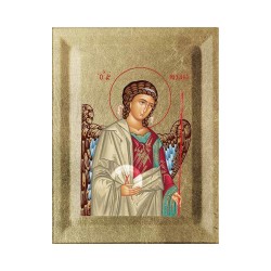 Αρχάγγελος Μιχαήλ Κανονική Μεταξοτυπία σε Ένσκαπτο Ξύλο