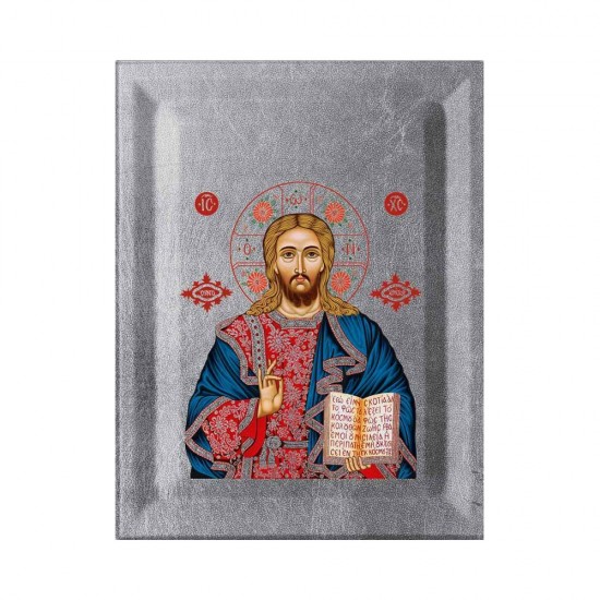 Χριστός Κανονική Μεταξοτυπία σε Ένσκαπτο Ξύλο