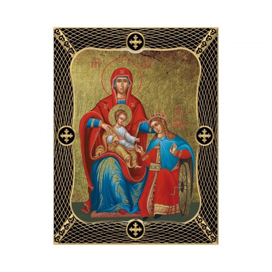 Αγία Αικατερίνη Μεταξοτυπία με Παλαίωση με Πλέγμα Στεφάνι