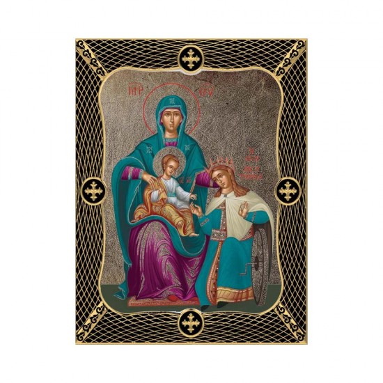 Αγία Αικατερίνη Μεταξοτυπία με Παλαίωση με Πλέγμα Στεφάνι