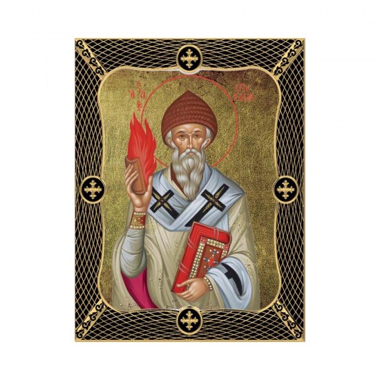 Αγιος Σπυρίδων Μεταξοτυπία με Παλαίωση με Πλέγμα Στεφάνι