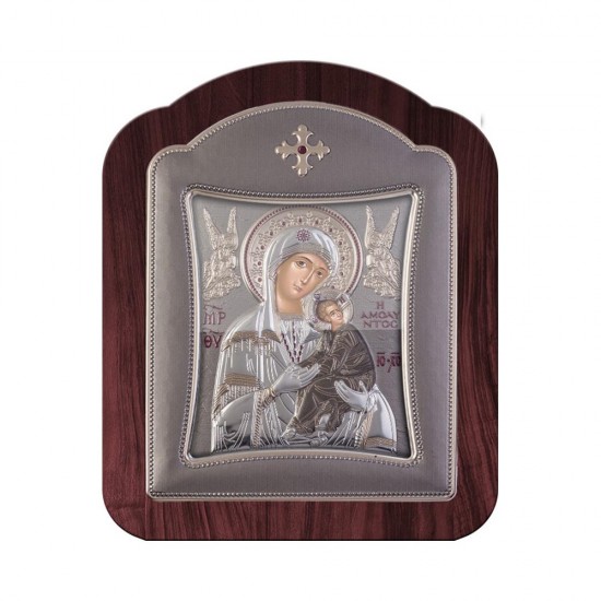 Παναγία  Αμόλυντος με Μοντέρνο Κανονικό Στεφάνι και Τζάμι