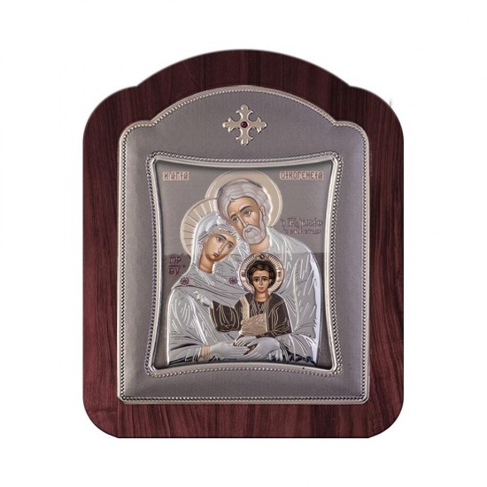 Αγία Οικογένεια με Μοντέρνο Κανονικό Στεφάνι και Τζάμι