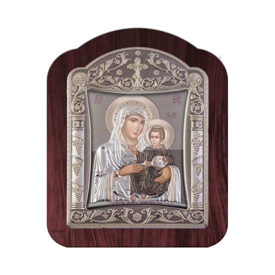 Παναγία Ιεροσολυμίτισσα με Κλασικό Κανονικό Στεφάνι και Τζάμι