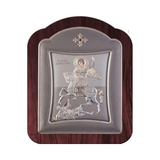 Αγιος Δημήτριος με Μοντέρνο Κανονικό Στεφάνι και Τζάμι