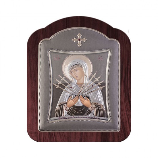 Παναγία  Επτάσπαθη με Μοντέρνο Κανονικό Στεφάνι και Τζάμι