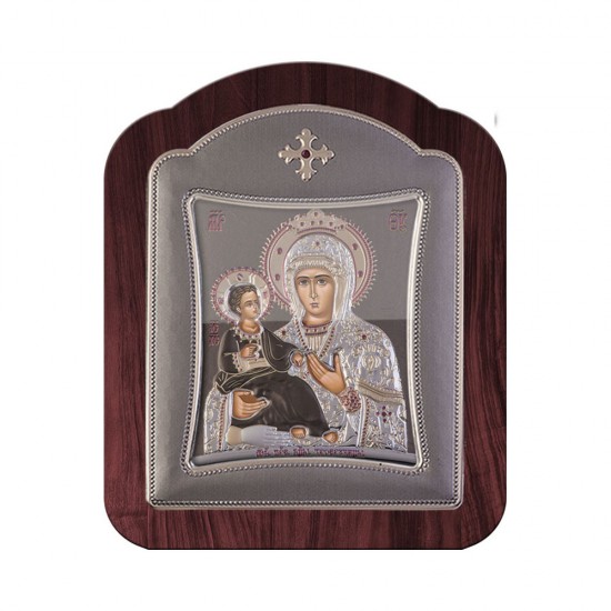 Παναγία Τριχερούσα με Μοντέρνο Κανονικό Στεφάνι και Τζάμι