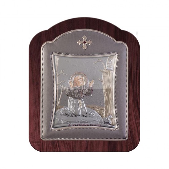 Αγιος Σεραφείμ με Μοντέρνο Κανονικό Στεφάνι και Τζάμι