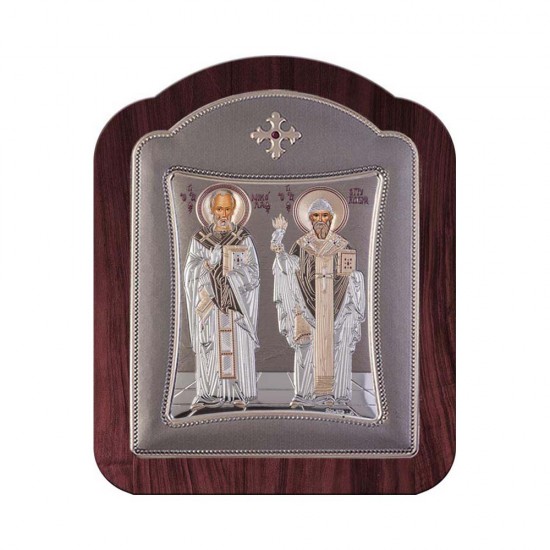 Αγιος Σπυρίδων και Άγιος Νικόλαος με Μοντέρνο Κανονικό Στεφάνι