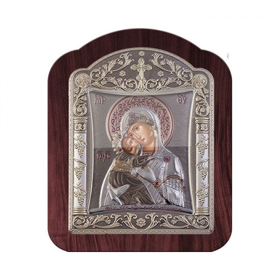 Παναγία Βλαδιμίρκα με Κλασικό Κανονικό Στεφάνι και Τζάμι