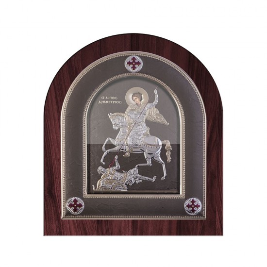 Αγιος Δημήτριος με Μοντέρνο Κανονικό Στεφάνι και Τζάμι