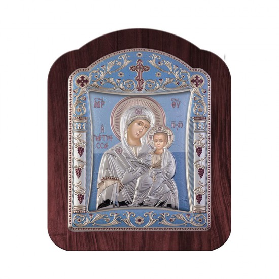 Παναγία Γιάτρισσα με Κλασικό Κανονικό Στεφάνι και Τζάμι