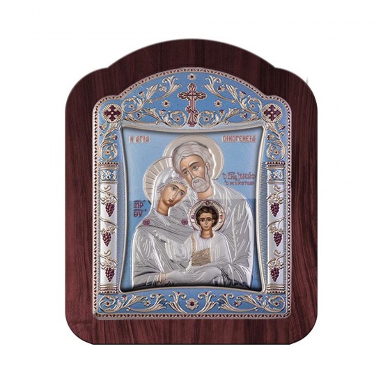 Αγία Οικογένεια με Κλασικό Κανονικό Στεφάνι και Τζάμι